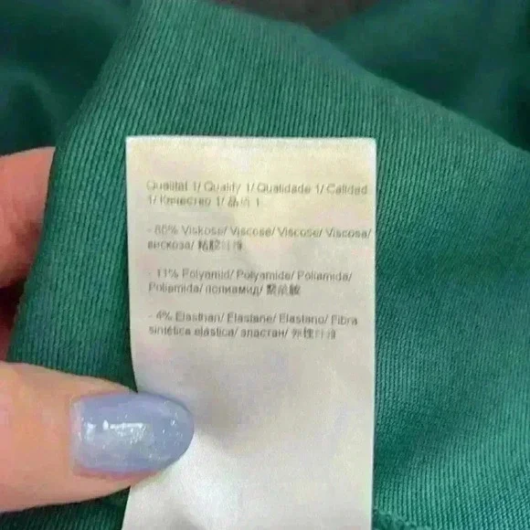 Escada green v-neck and v-back midi knit dress size 42 (US size 12) - Picture 8 of 8